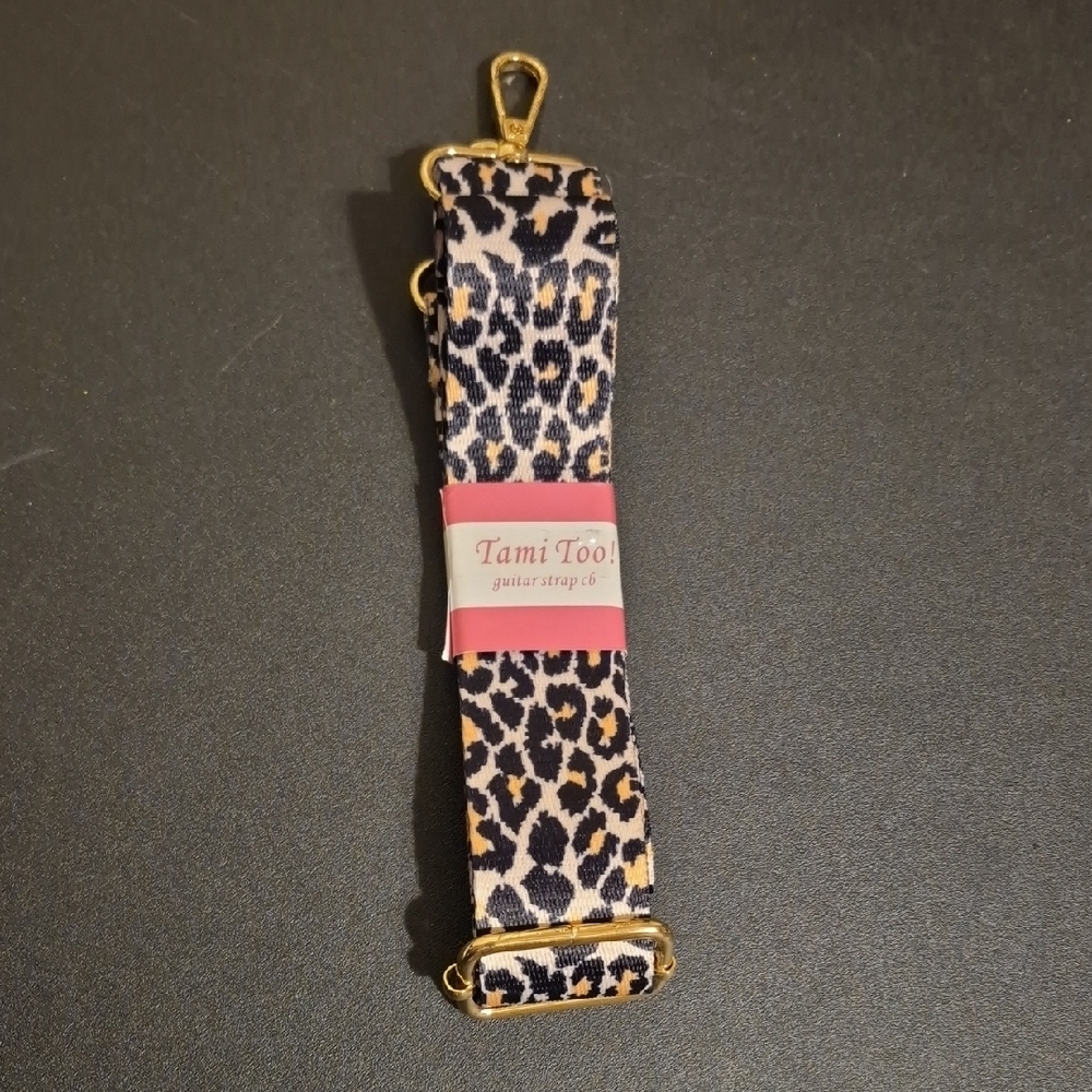 Leopard Print Guitar Strap with Gold Hardware NWT